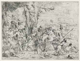 Rachel verbergt de afgoden van Laban of Laban zoekt naar afgoden